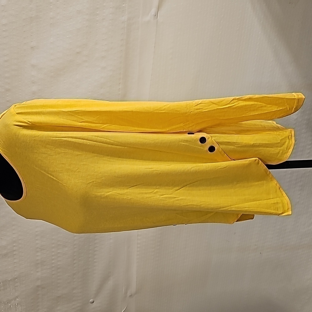CASUAL Long Sleeve Yellow Tunic Blouse Button Side T Shirt Top Size xl NWOT - Picture 4 of 9
